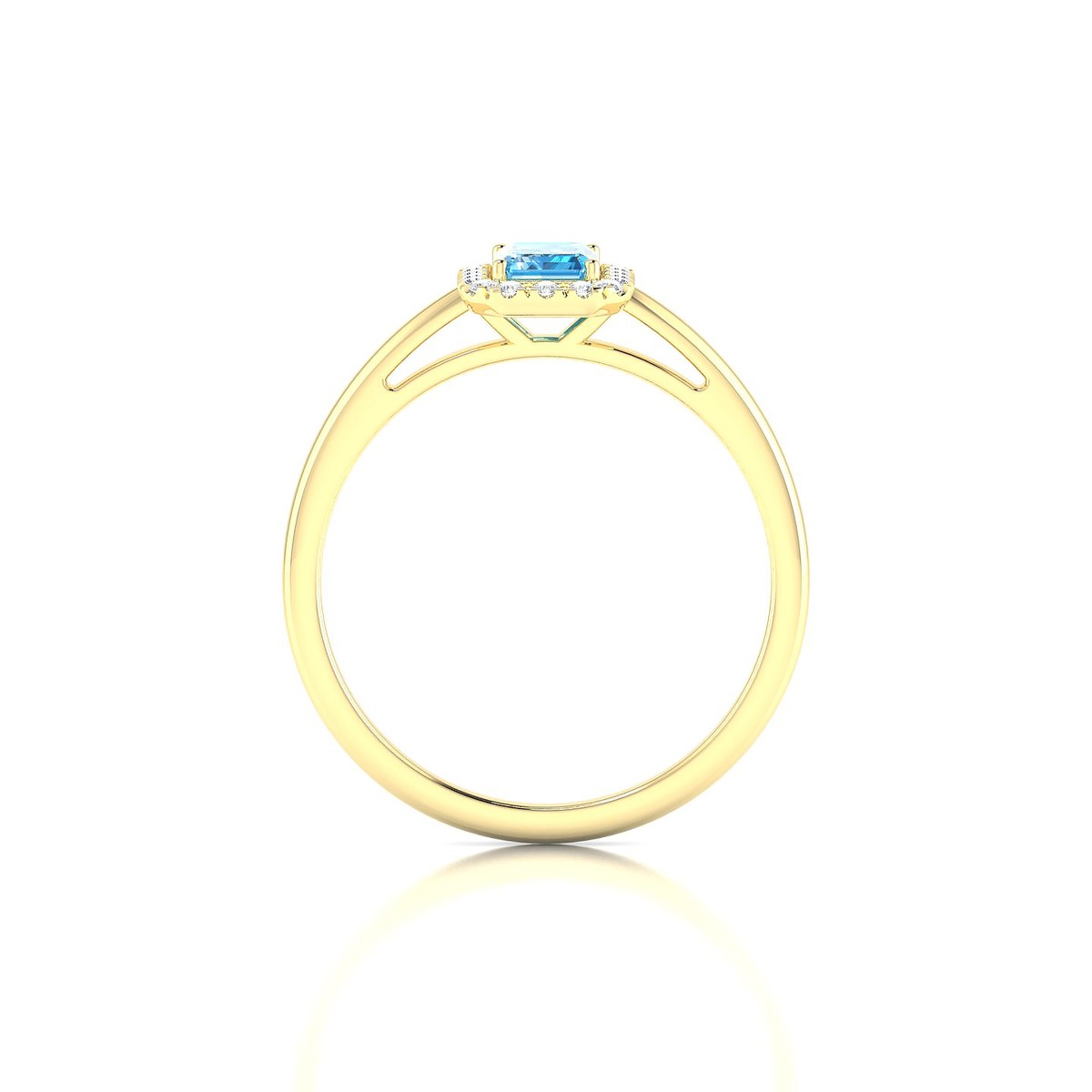 Solar | 18k Yellow Gold 6 x 4 mm Emerald Topaz Ring
