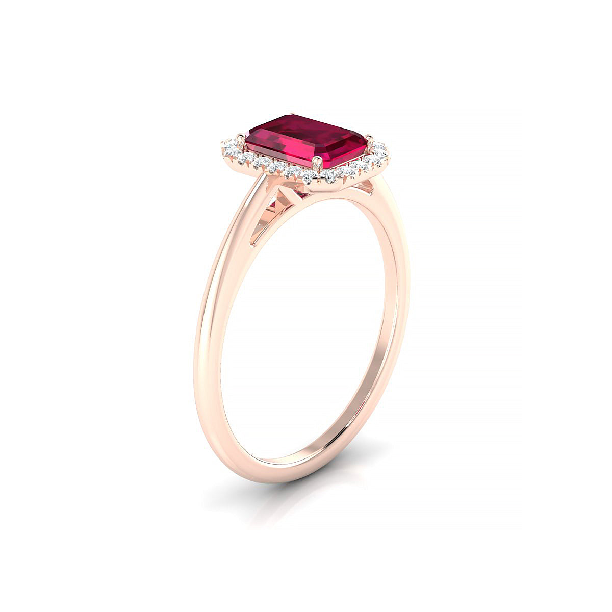 Solar | 18k Rose Gold 7 x 5 mm Emerald Ruby Ring