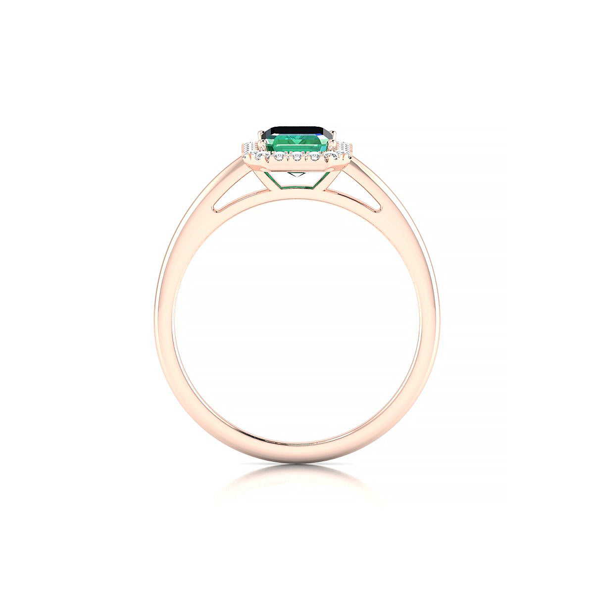 Solar | 18k Rose Gold 7 x 5 mm Emerald Emerald Ring