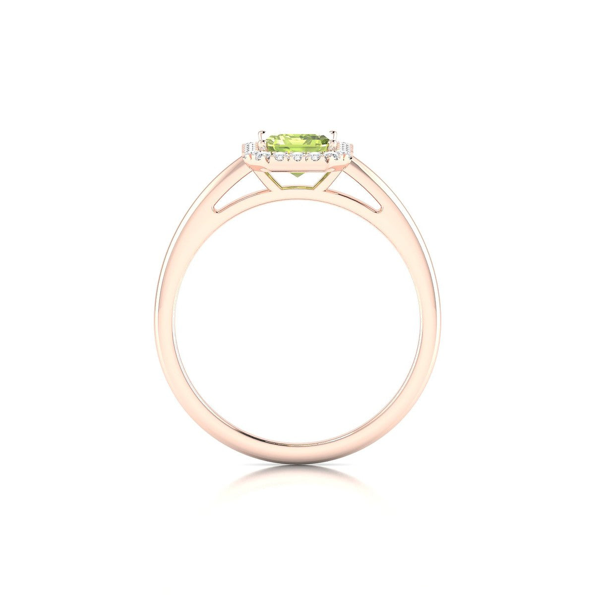 Solar | 18k Rose Gold 7 x 5 mm Emerald Peridot Ring