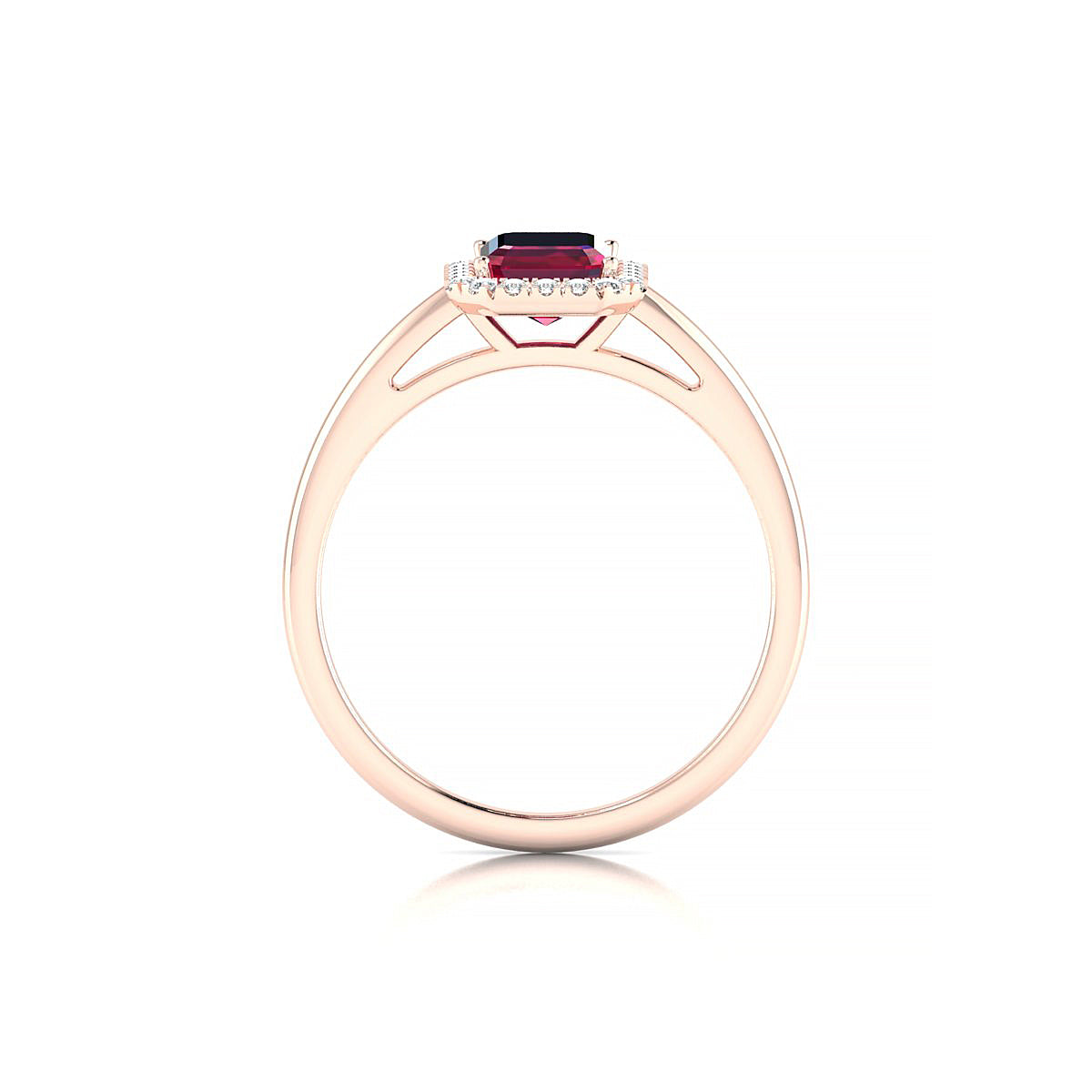 Solar | 18k Rose Gold 7 x 5 mm Emerald Ruby Ring