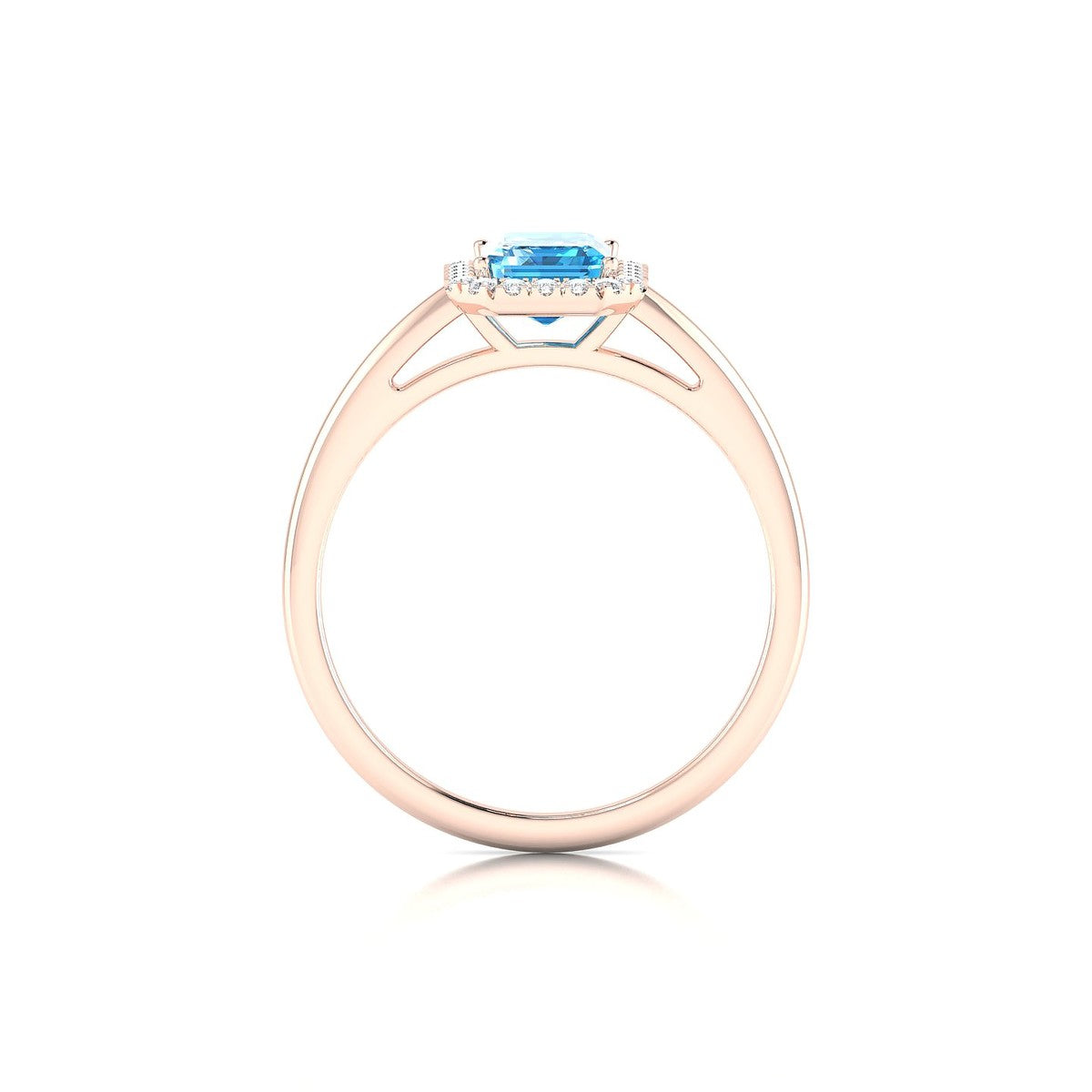 Solar | 18k Rose Gold 7 x 5 mm Emerald Topaz Ring