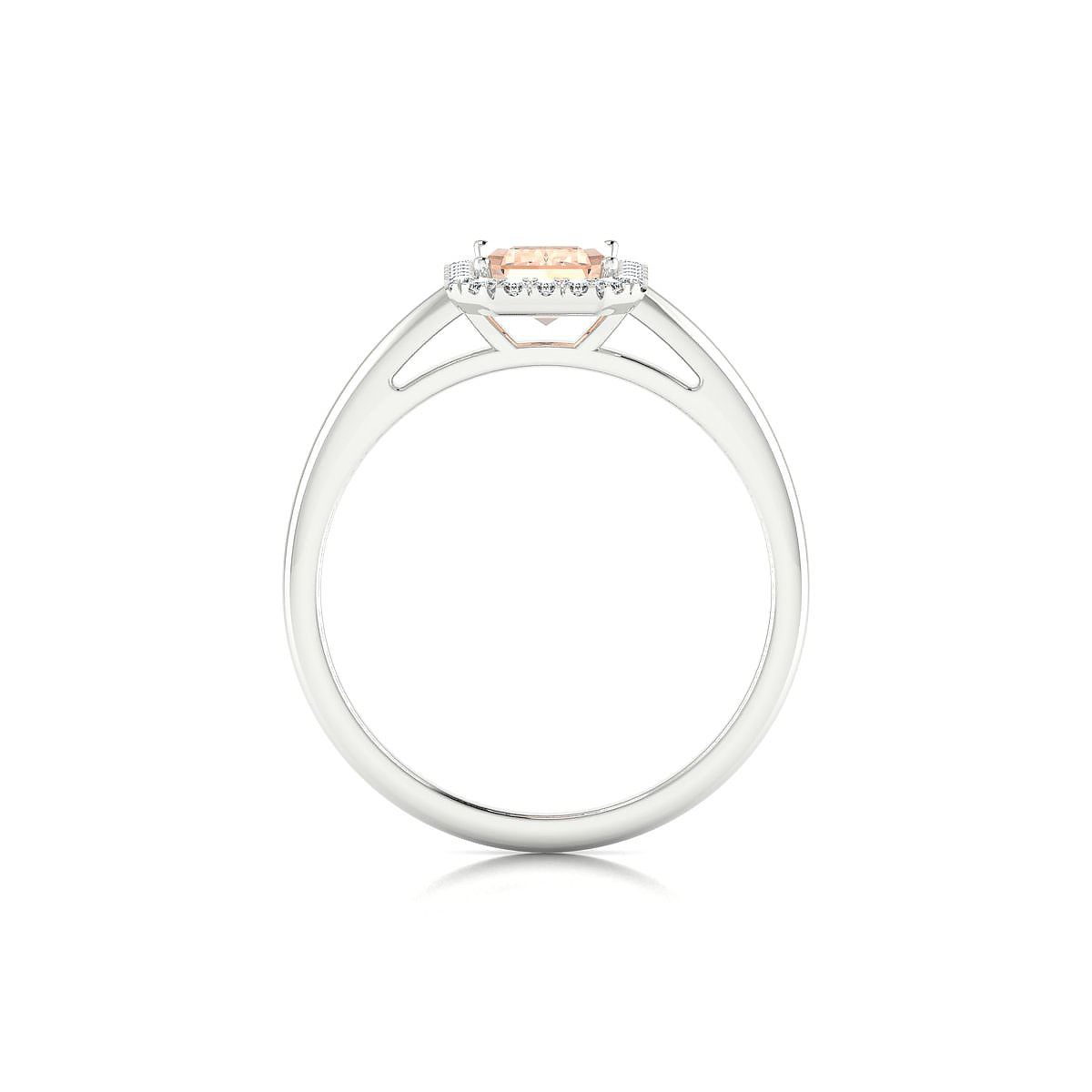 Solar | 18k White Gold 7 x 5 mm Emerald Morganite Ring