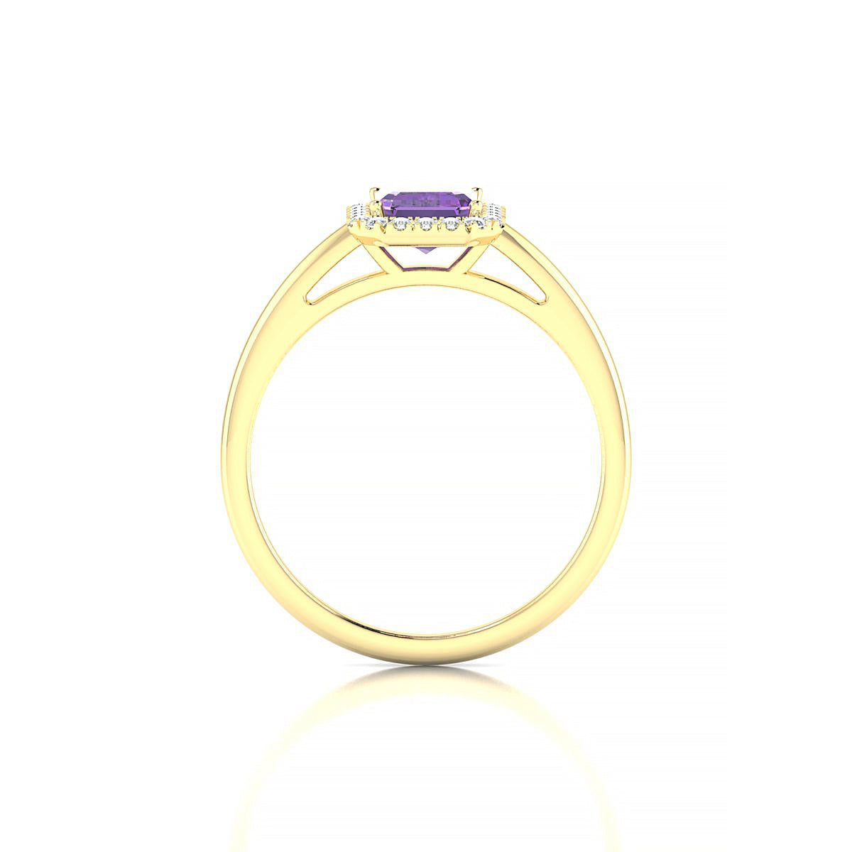 Solar | 18k Yellow Gold 7 x 5 mm Emerald Amethyst Ring