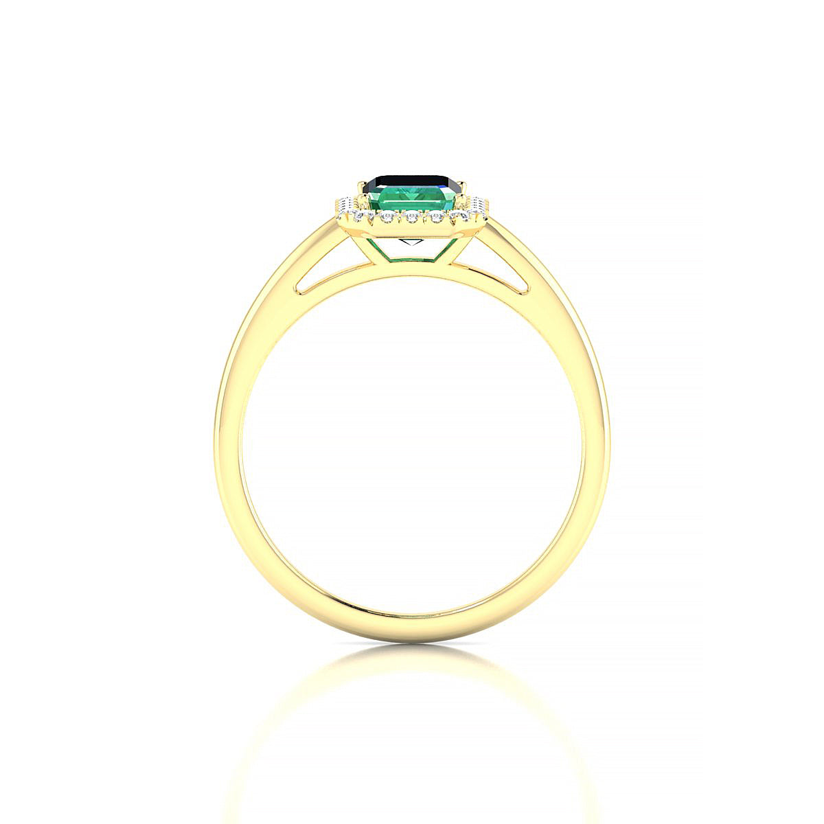 Solar | 18k Yellow Gold 7 x 5 mm Emerald Emerald Ring