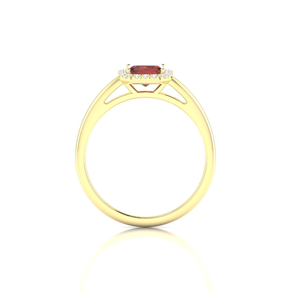 Solar | 18k Yellow Gold 7 x 5 mm Emerald Garnet Ring