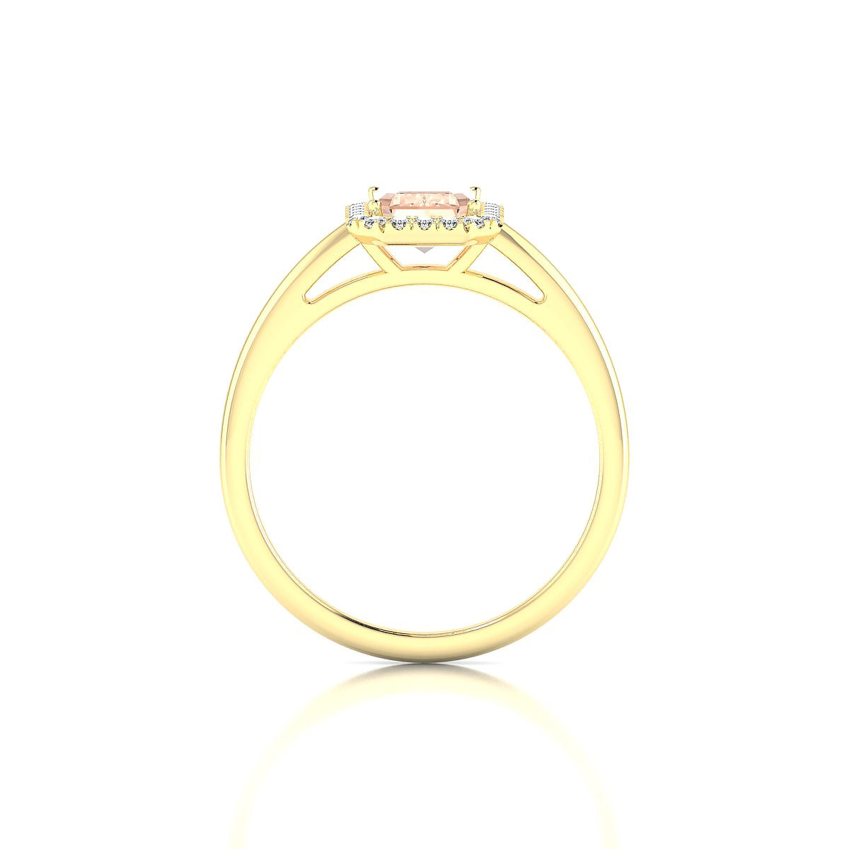 Solar | 18k Yellow Gold 7 x 5 mm Emerald Morganite Ring