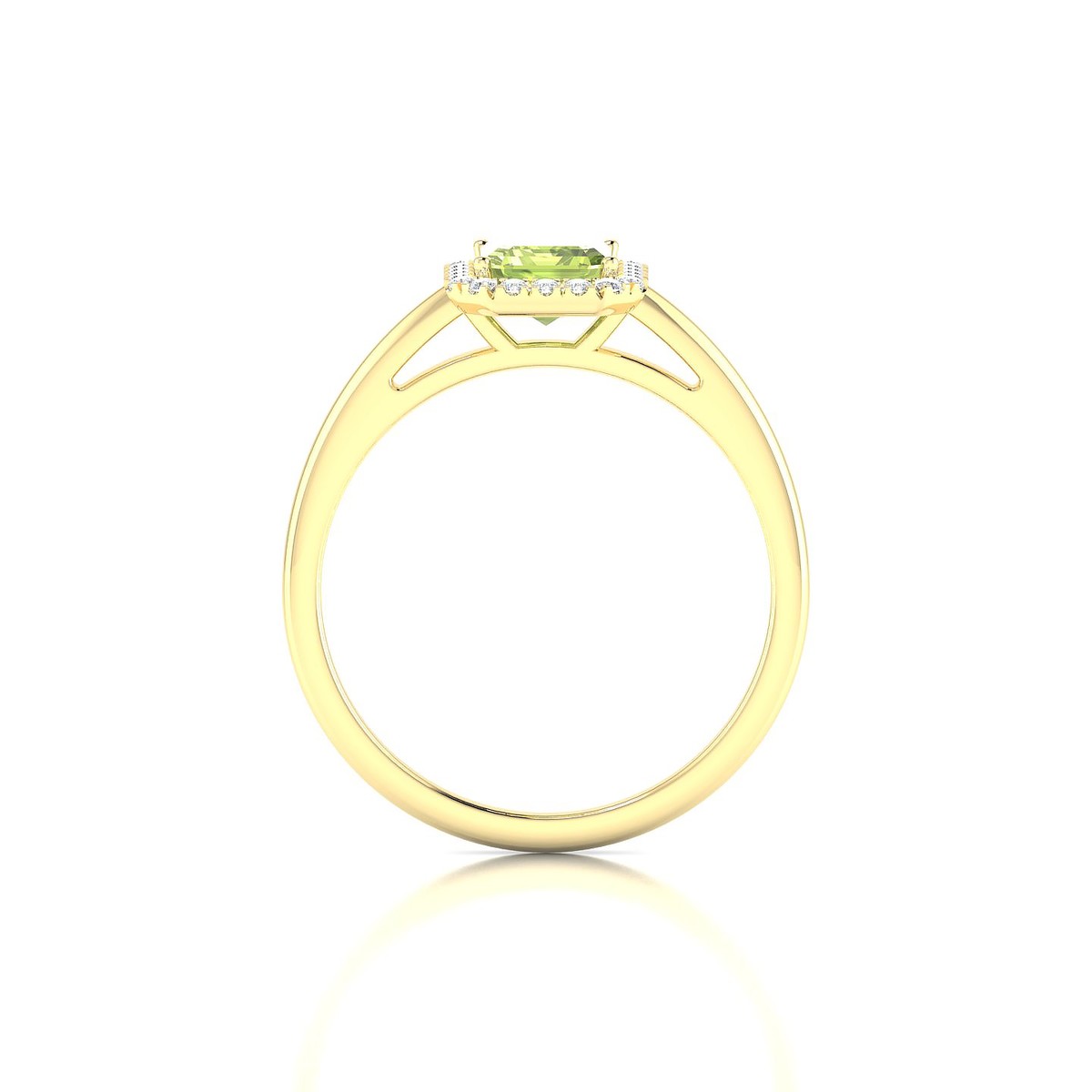 Solar | 18k Yellow Gold 7 x 5 mm Emerald Peridot Ring