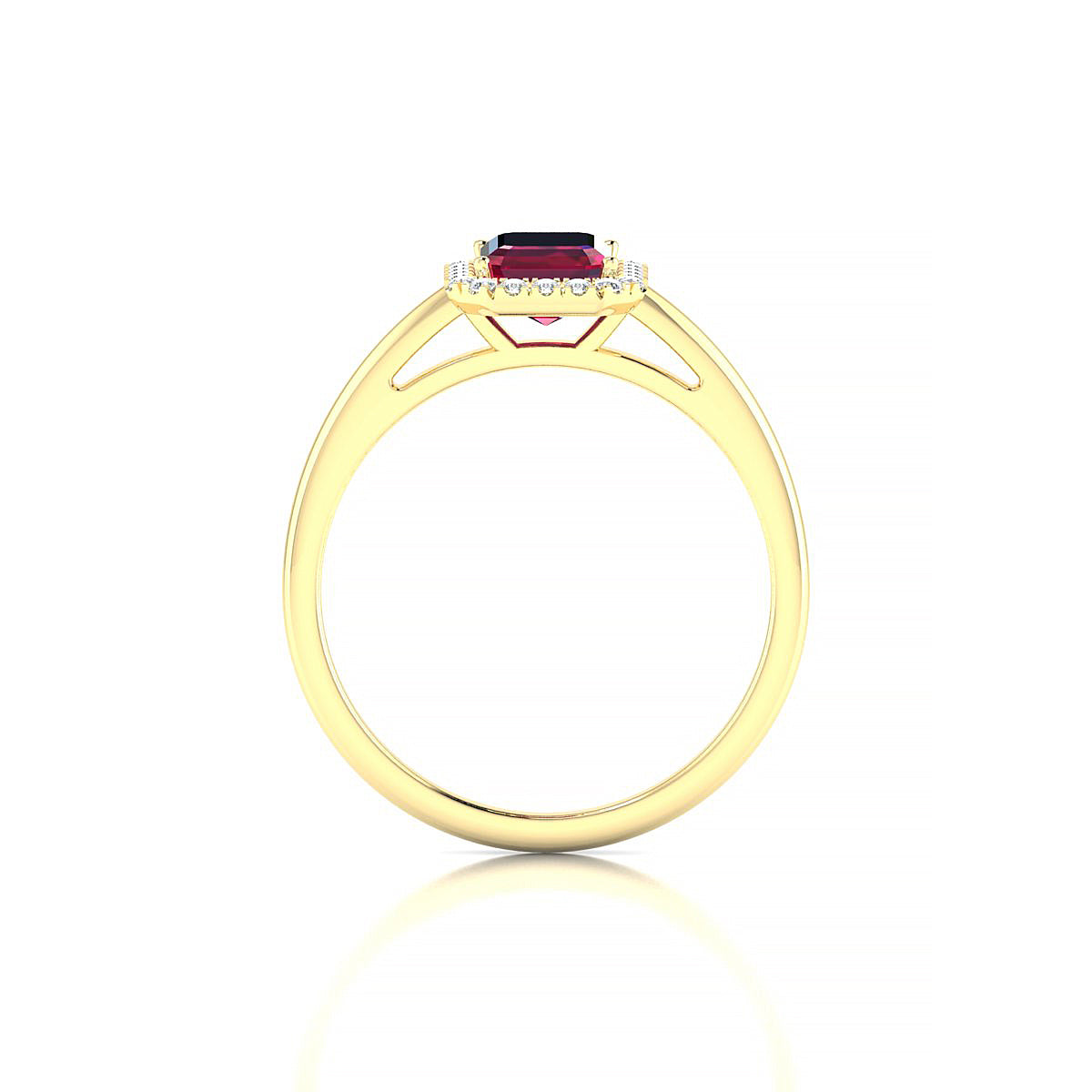 Solar | 18k Yellow Gold 7 x 5 mm Emerald Ruby Ring