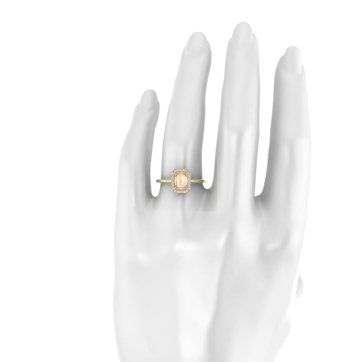 Solar | 18k Yellow Gold 7 x 5 mm Emerald Morganite Ring