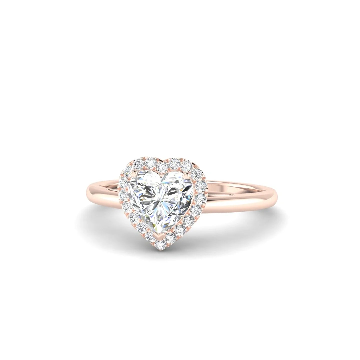 Solar | 18k Rose Gold 5.5 mm Heart Diamond Ring