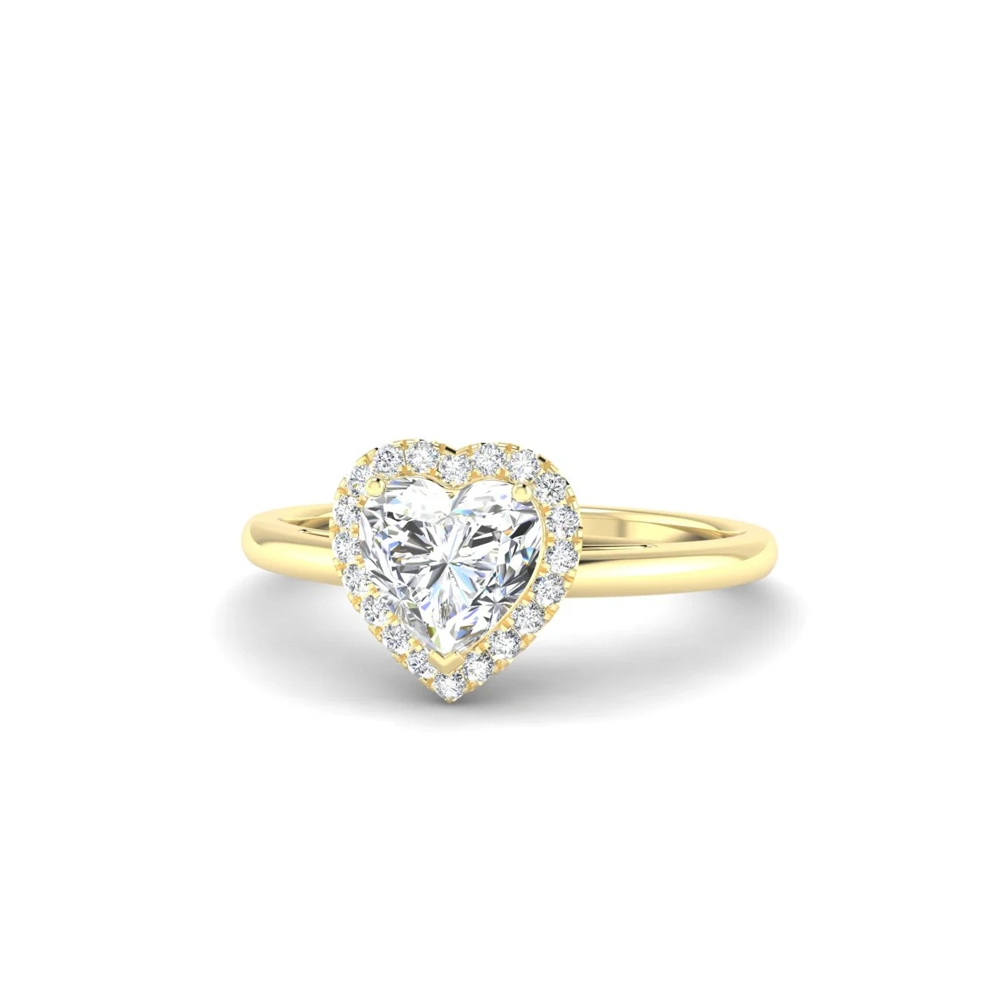 Solar | 18k Yellow Gold 5.5 mm Heart Diamond Ring