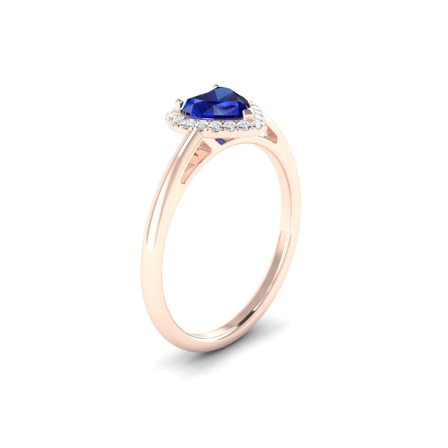 Solar | 18k Rose Gold 5.5 mm Heart Sapphire Ring