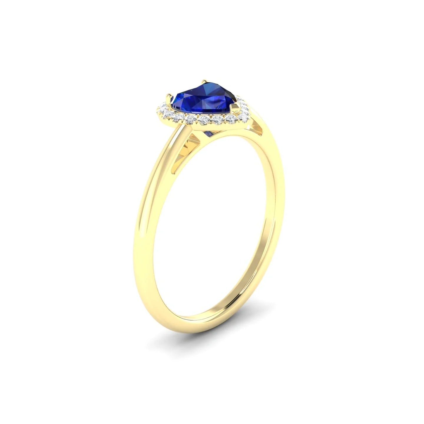 Solar | 18k Yellow Gold 5.5 mm Heart Sapphire Ring
