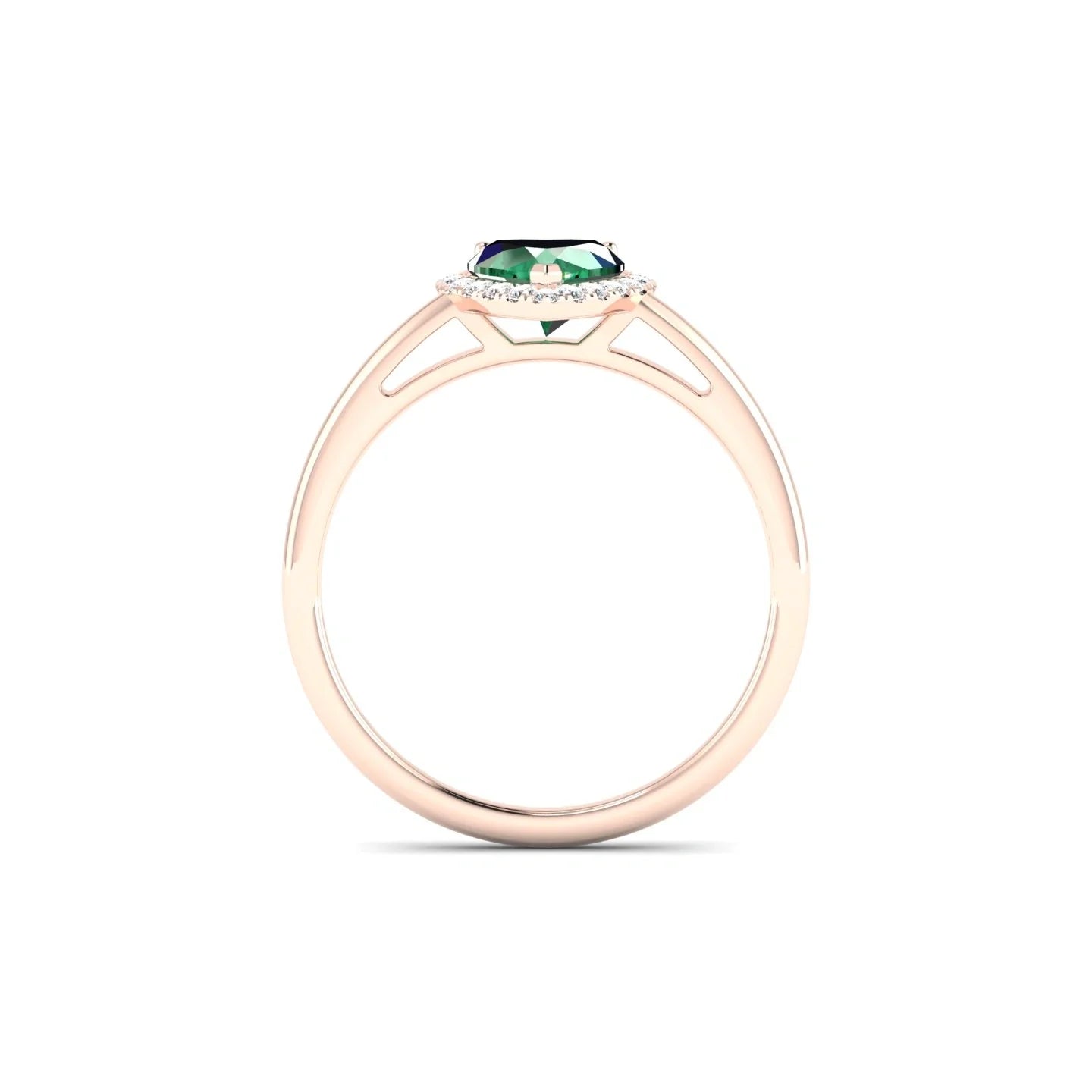 Solar | 18k Rose Gold 5.5 mm Heart Emerald Ring