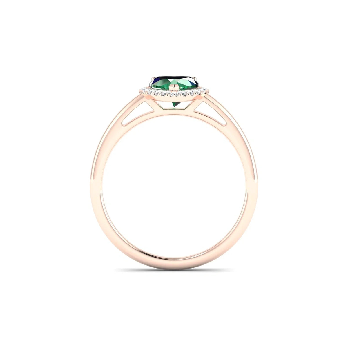 Solar | 18k Rose Gold 5.5 mm Heart Emerald Ring