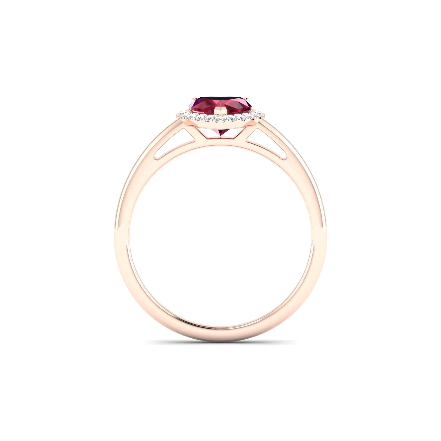 Solar | 18k Rose Gold 5.5 mm Heart Ruby Ring