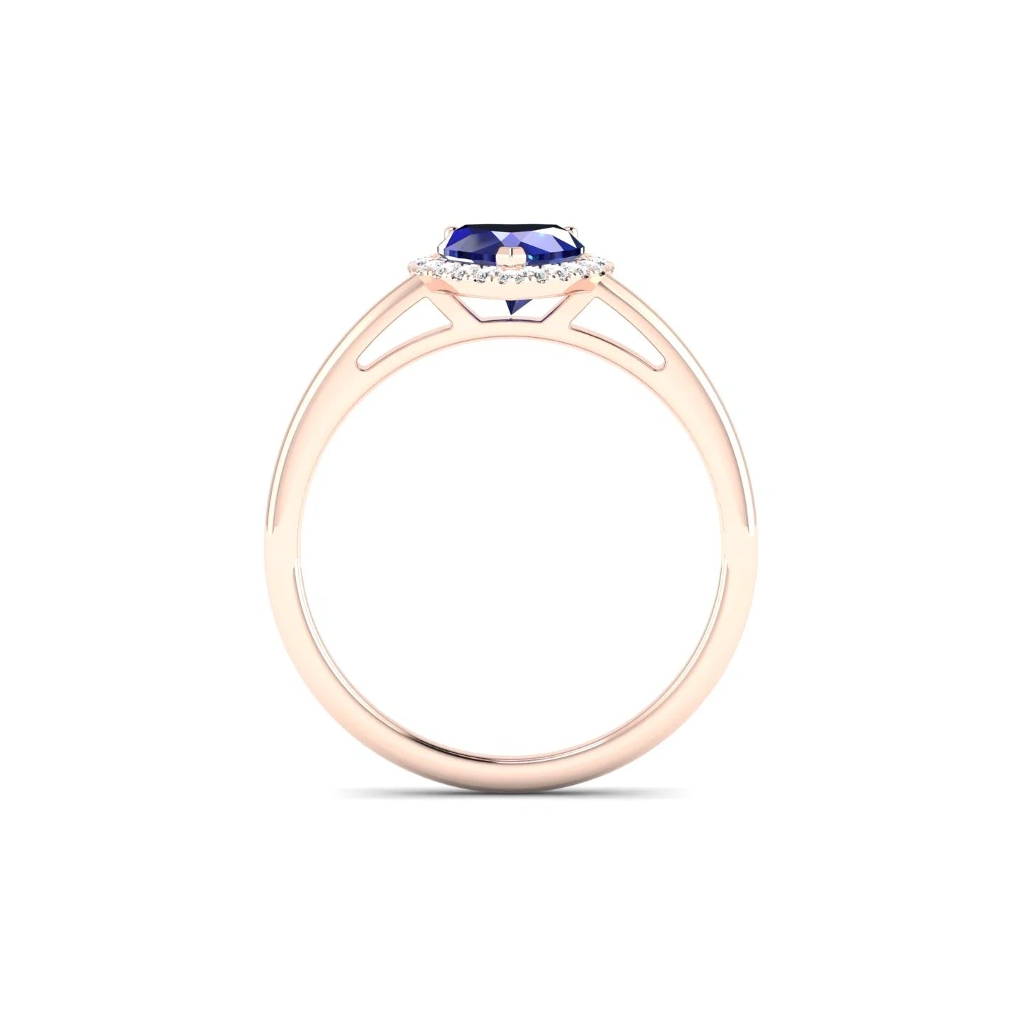 Solar | 18k Rose Gold 5.5 mm Heart Sapphire Ring