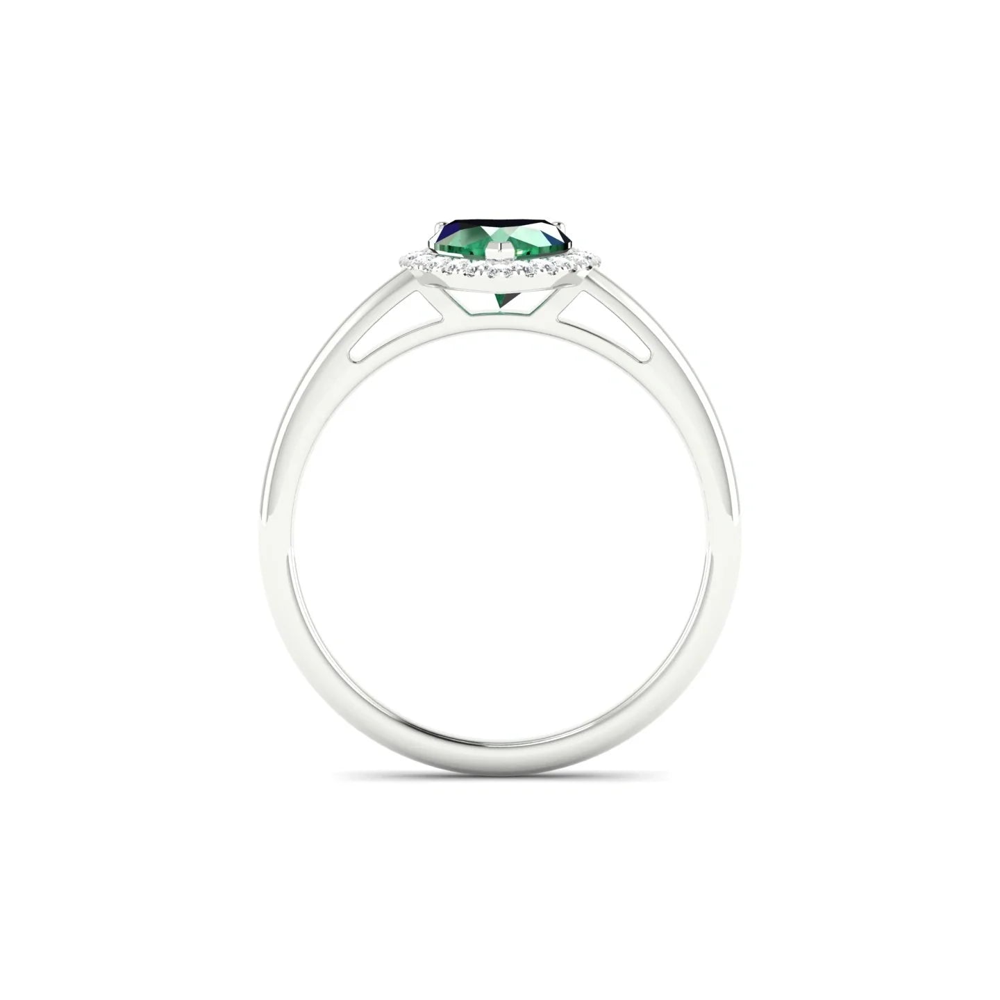 Solar | 18k White Gold 5.5 mm Heart Emerald Ring