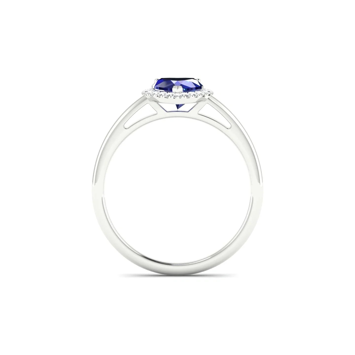 Solar | 18k White Gold 5.5 mm Heart Sapphire Ring