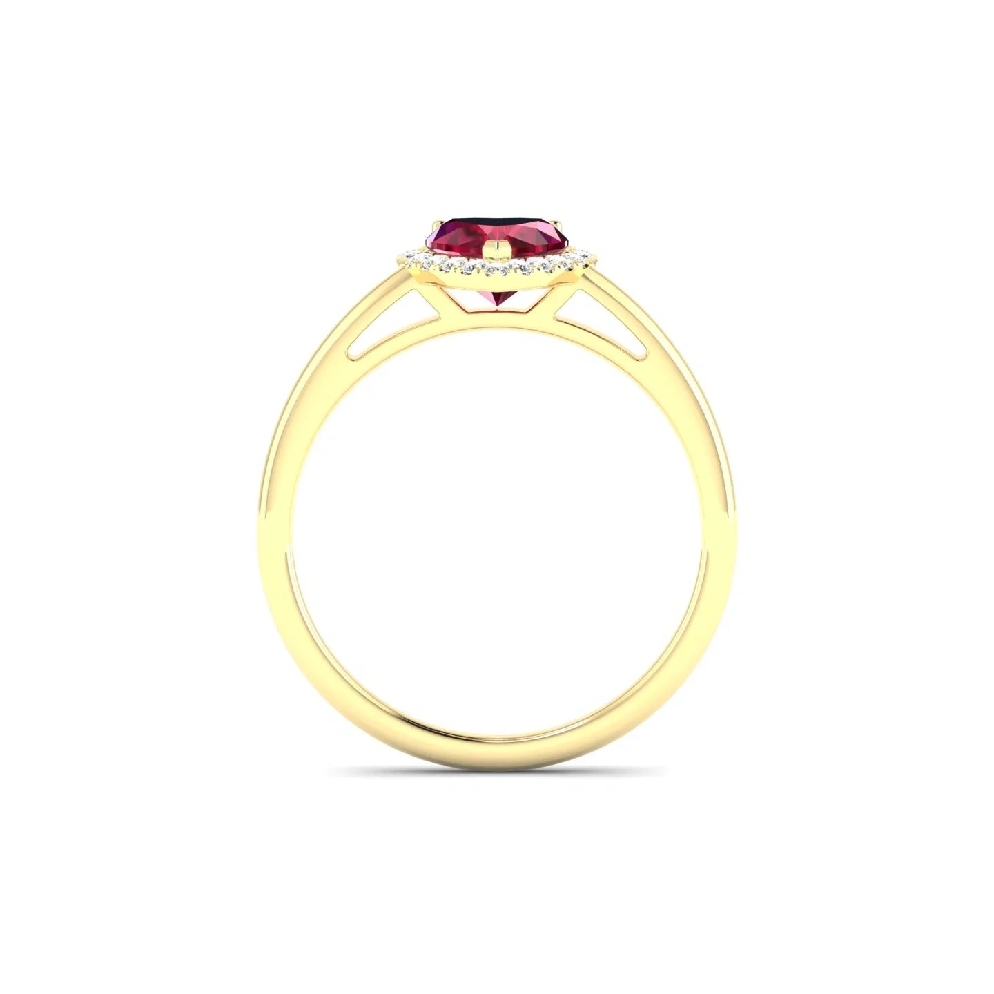 Solar | 18k Yellow Gold 5.5 mm Heart Ruby Ring