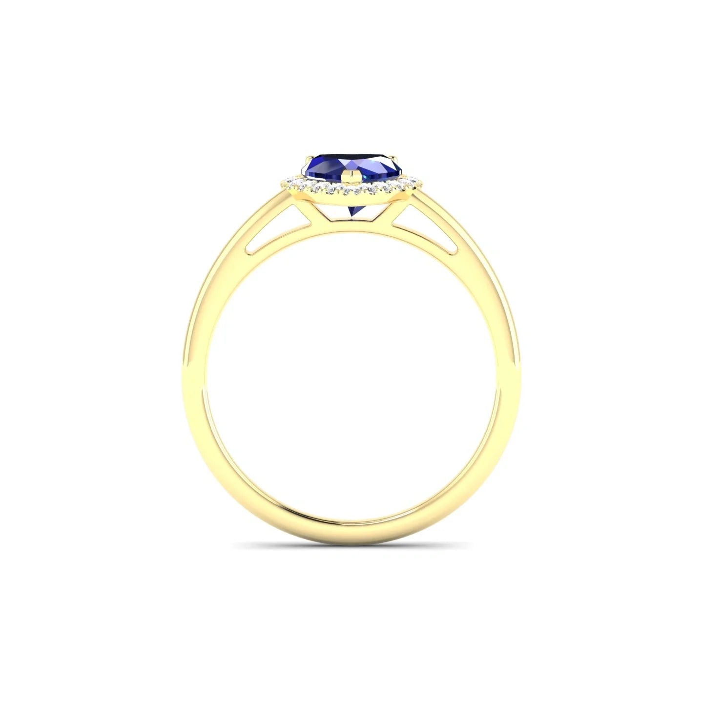 Solar | 18k Yellow Gold 5.5 mm Heart Sapphire Ring