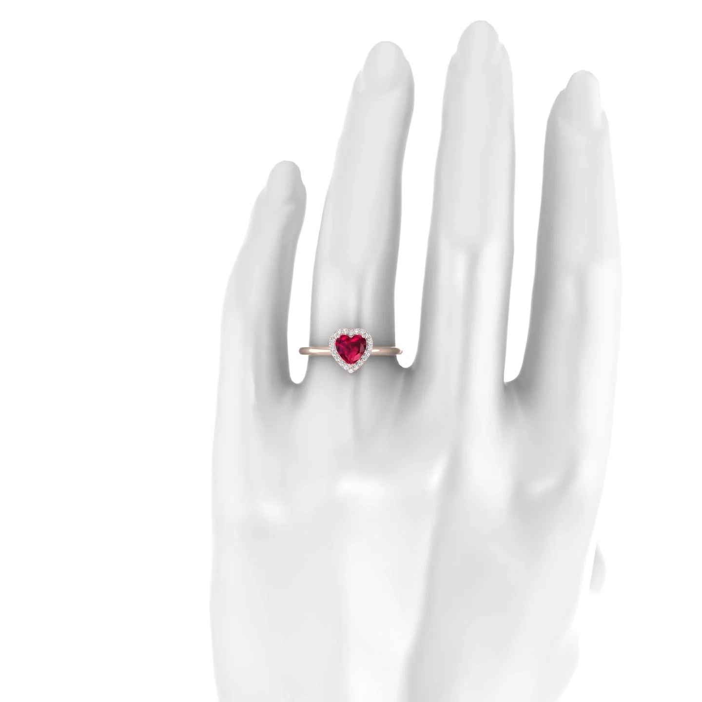 Solar | 18k Rose Gold 5.5 mm Heart Ruby Ring