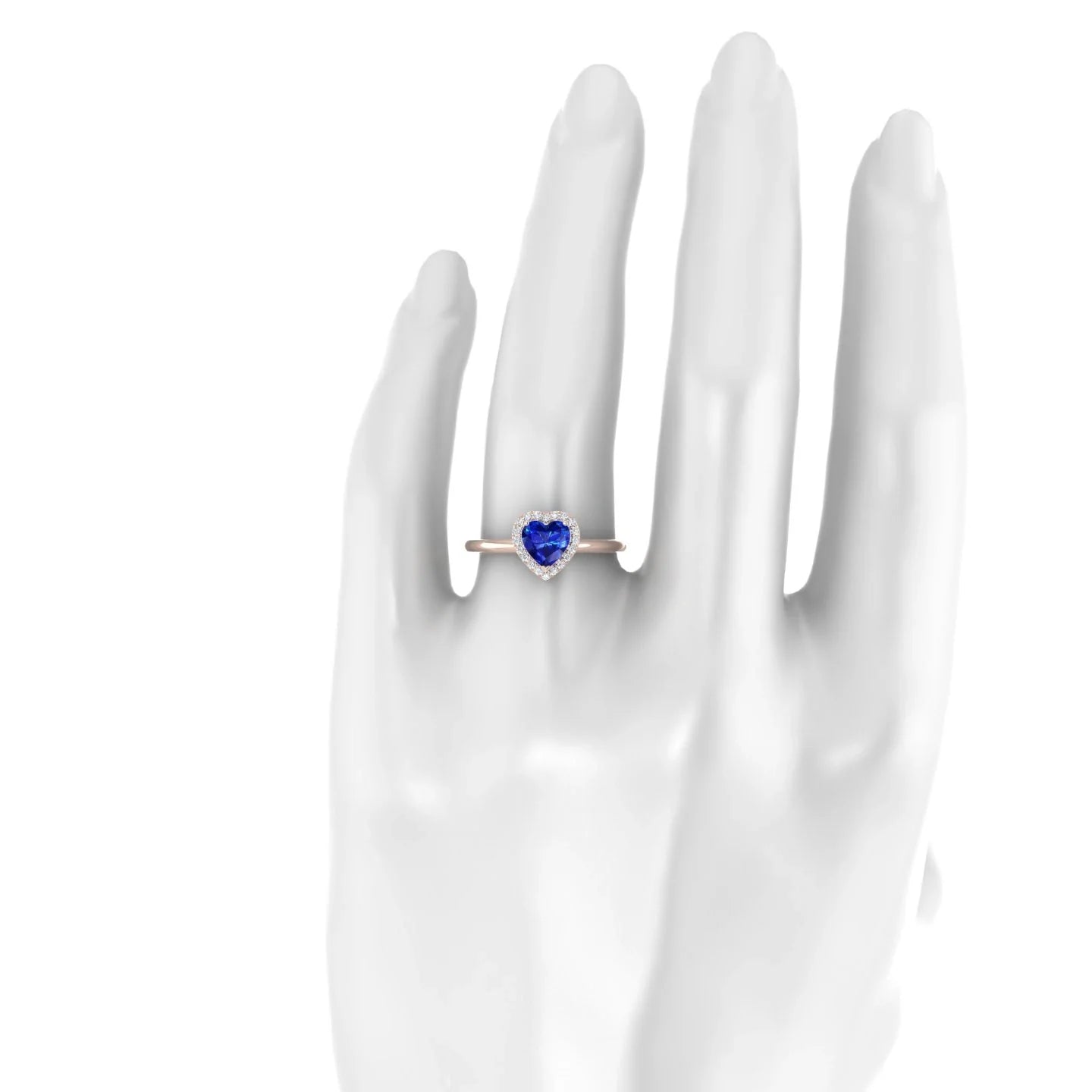 Solar | 18k Rose Gold 5.5 mm Heart Sapphire Ring