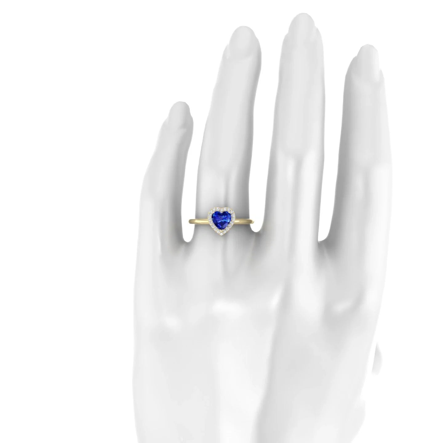 Solar | 18k Yellow Gold 5.5 mm Heart Sapphire Ring