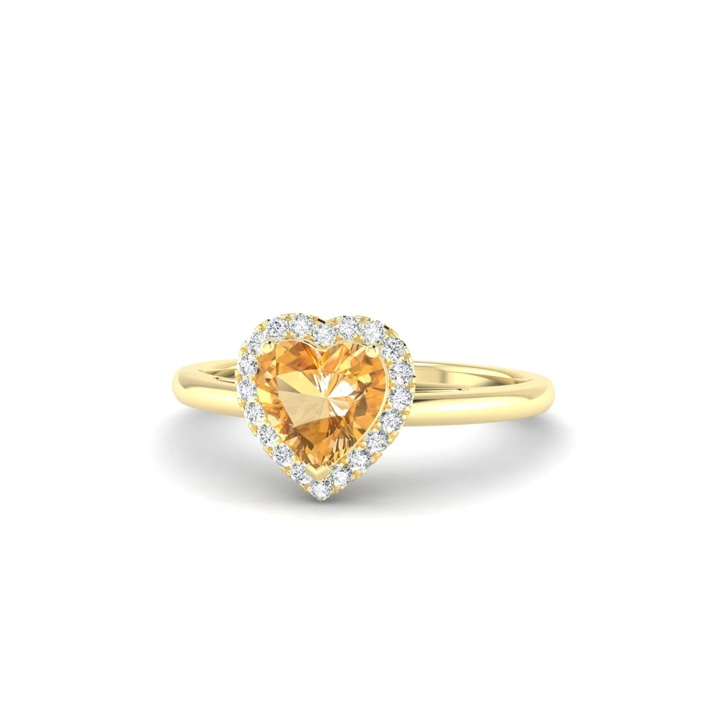 Solar | 18k Yellow Gold 6 mm Heart Citrine Ring