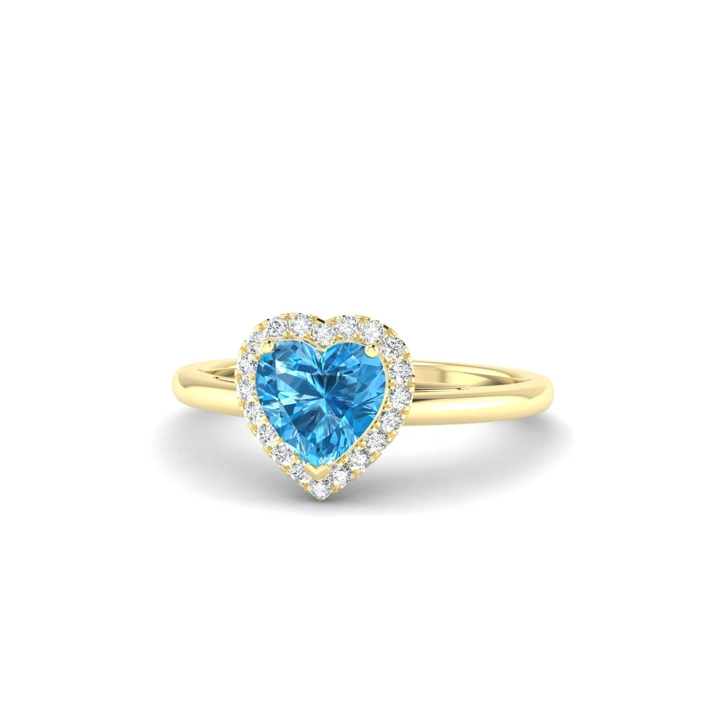 Solar | 18k Yellow Gold 6 mm Heart Topaz Ring