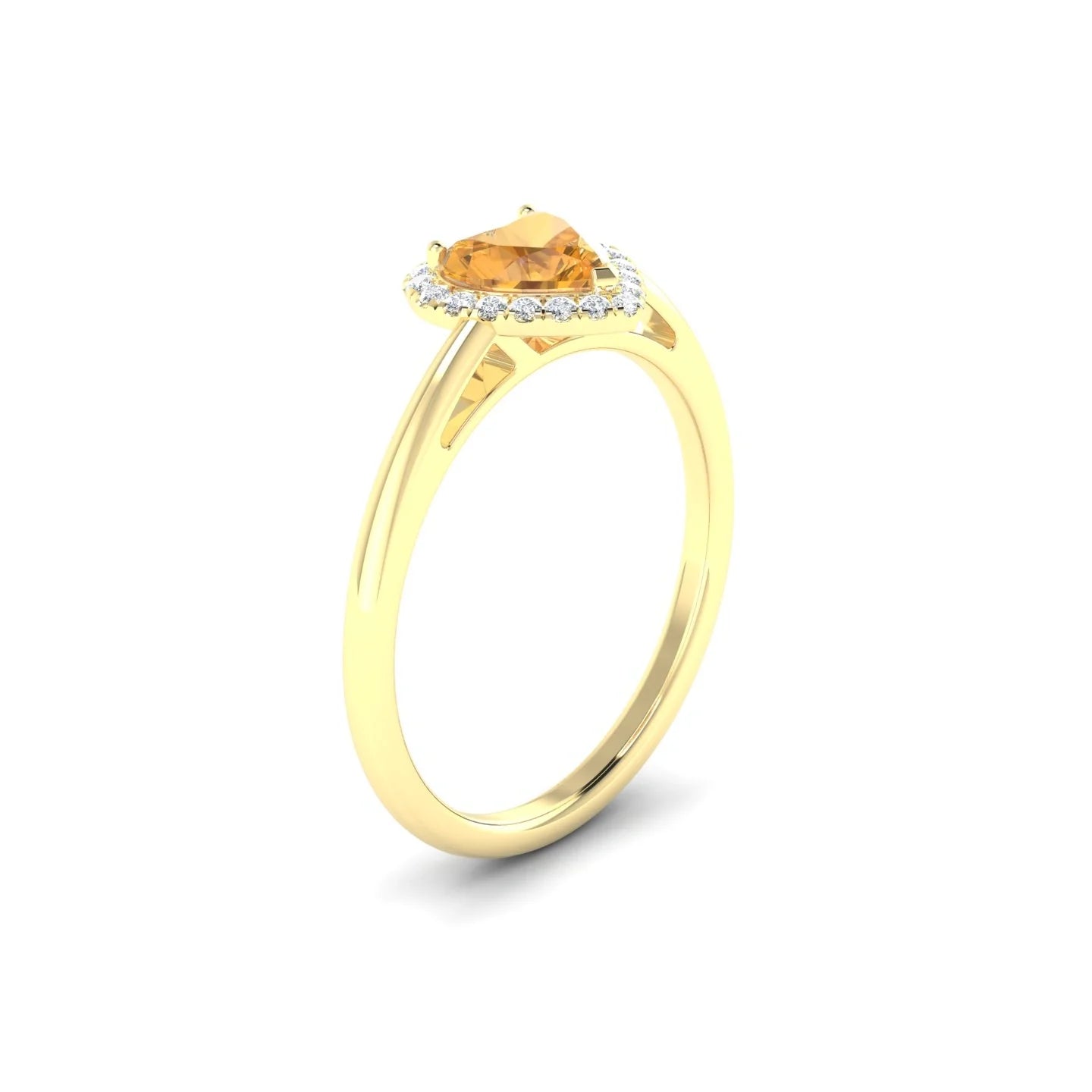 Solar | 18k Yellow Gold 6 mm Heart Citrine Ring