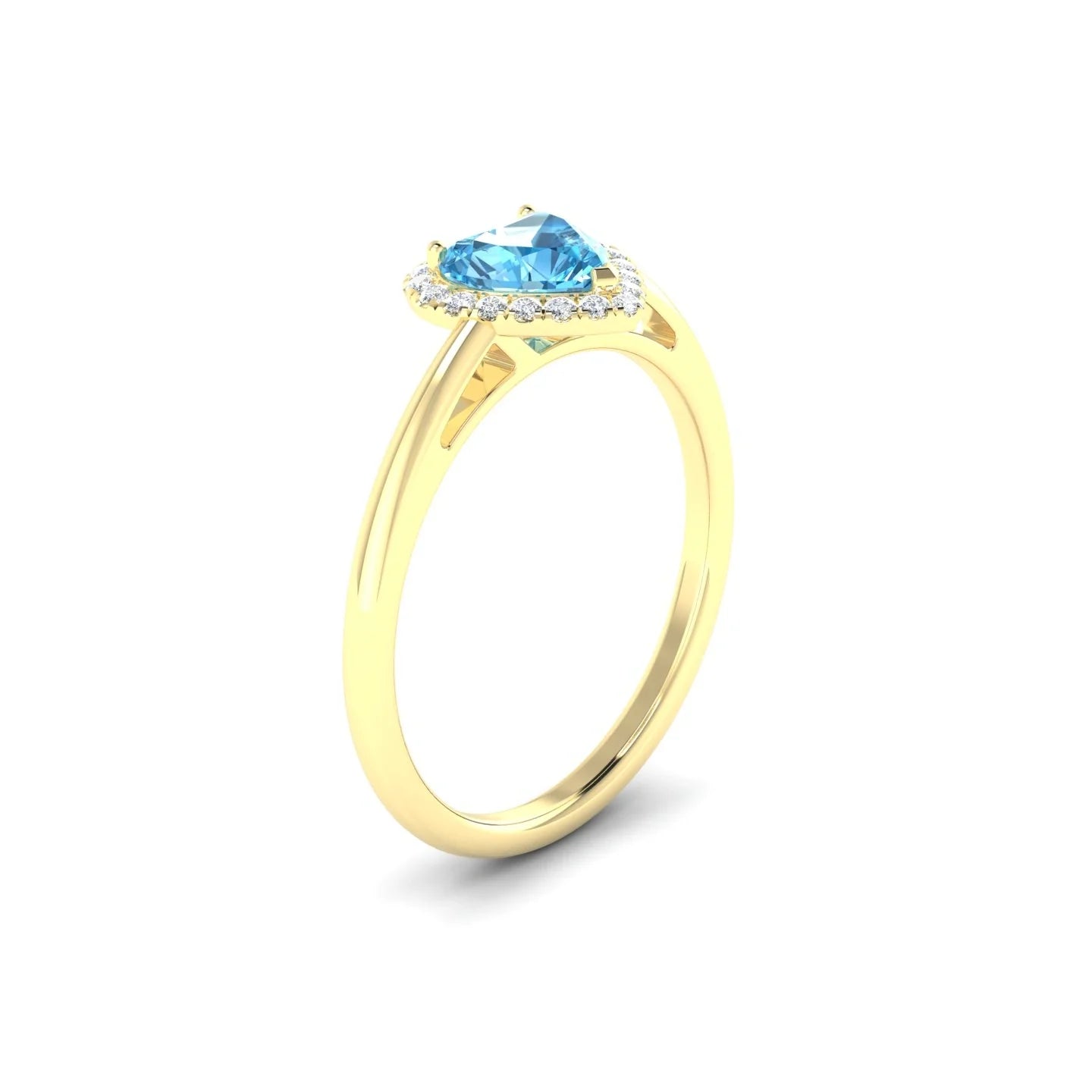 Solar | 18k Yellow Gold 6 mm Heart Topaz Ring