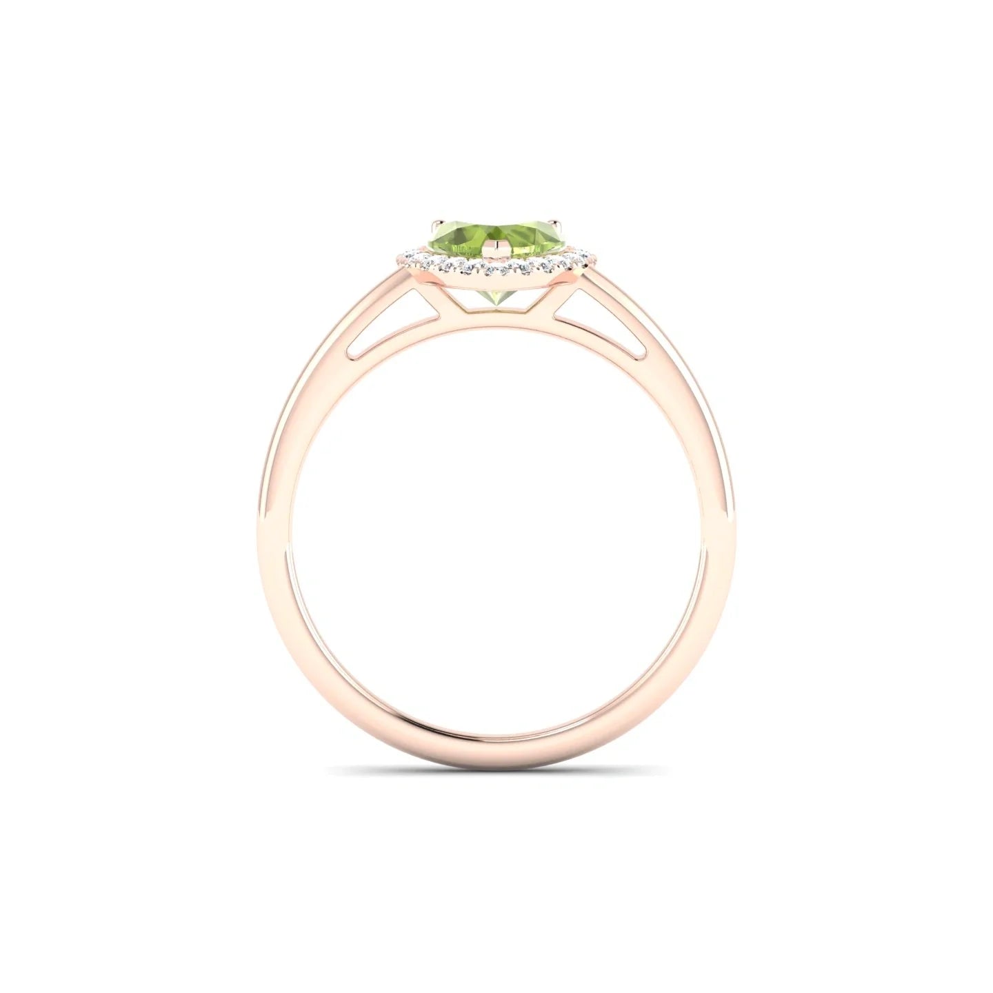Solar | 18k Rose Gold 6 mm Heart Peridot Ring