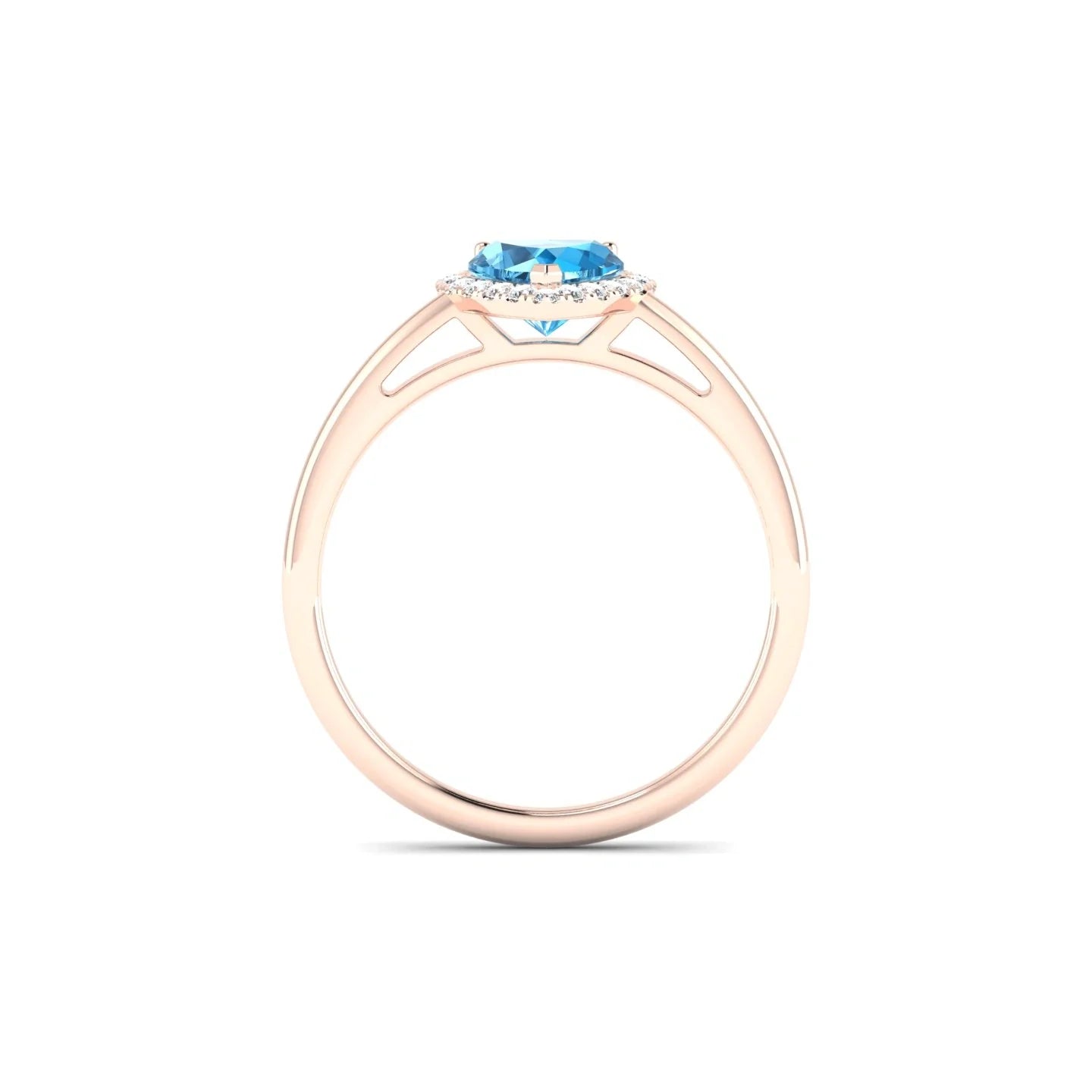Solar | 18k Rose Gold 6 mm Heart Topaz Ring