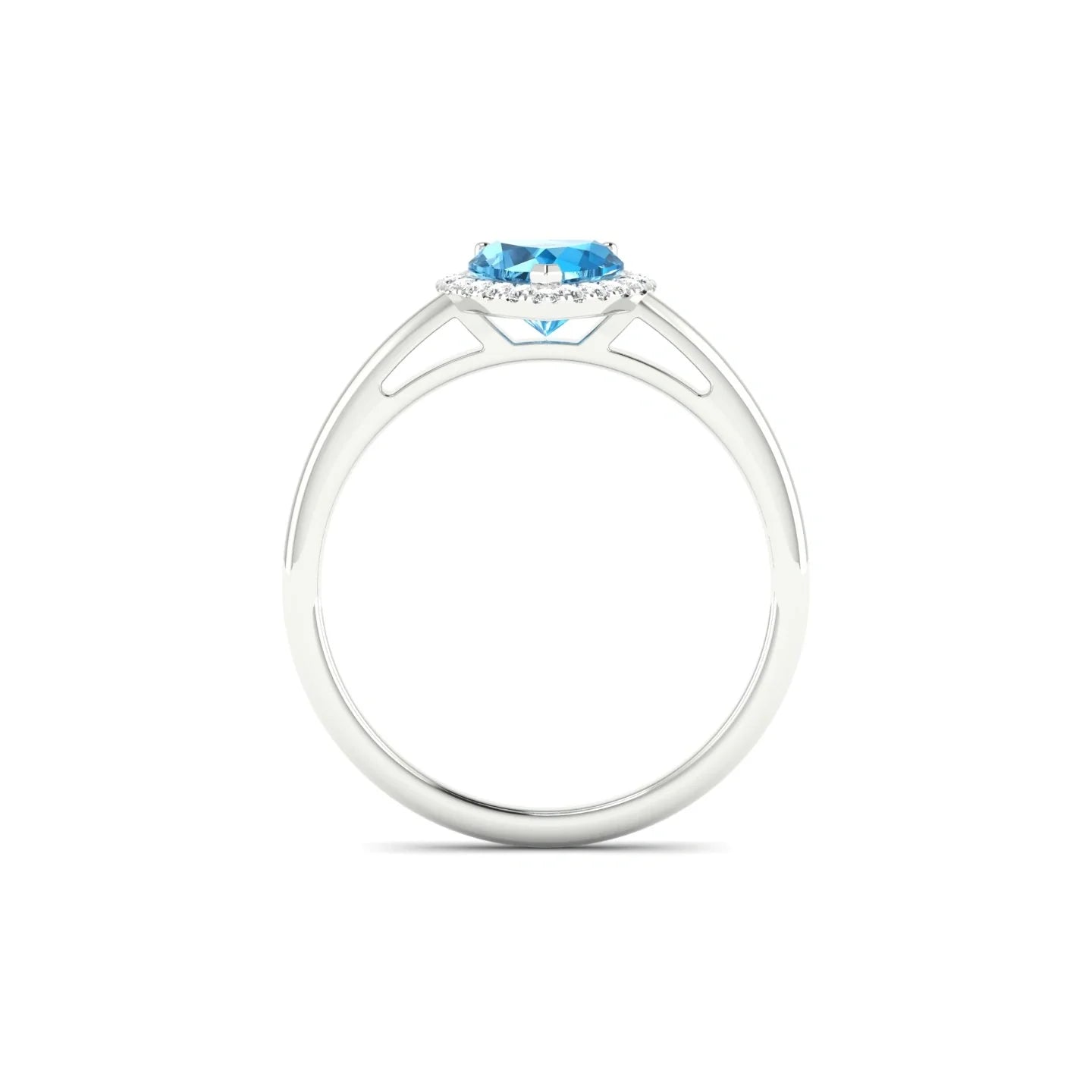 Solar | 18k White Gold 6 mm Heart Topaz Ring