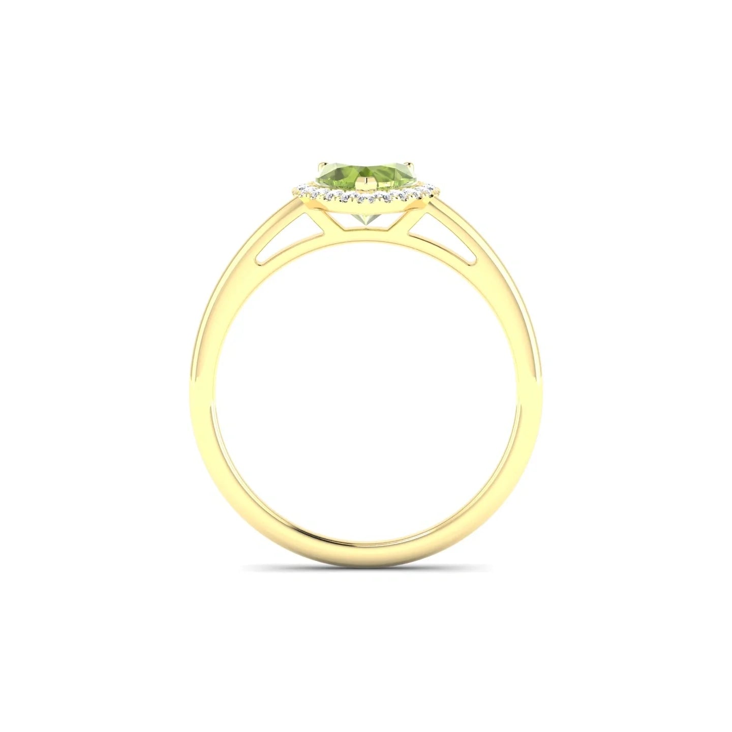 Solar | 18k Yellow Gold 6 mm Heart Peridot Ring