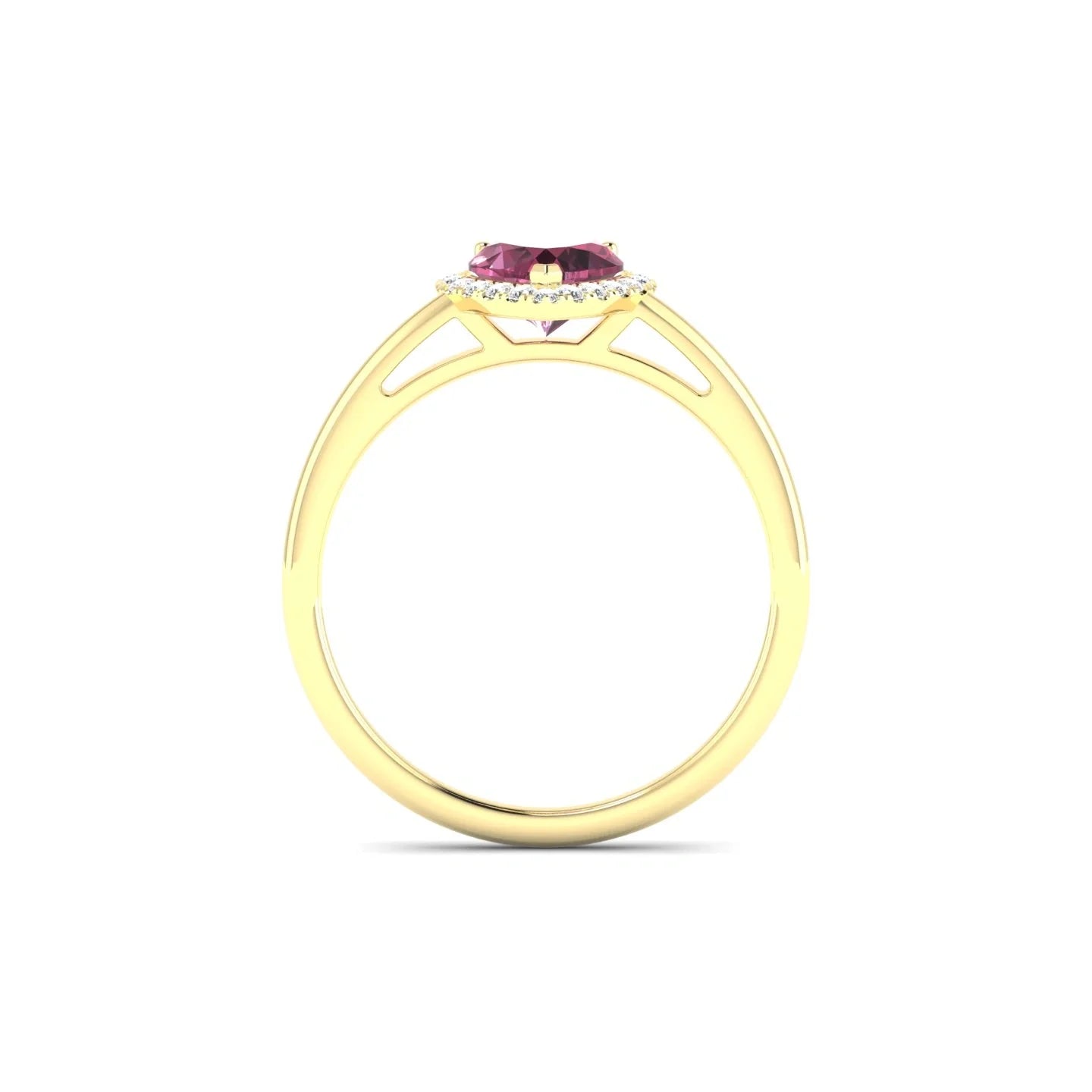 Solar | 18k Yellow Gold 6 mm Heart Rhodolite Ring