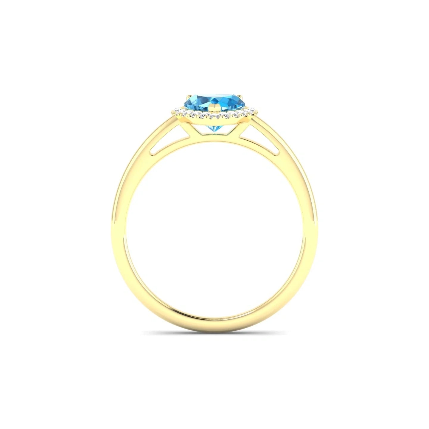 Solar | 18k Yellow Gold 6 mm Heart Topaz Ring