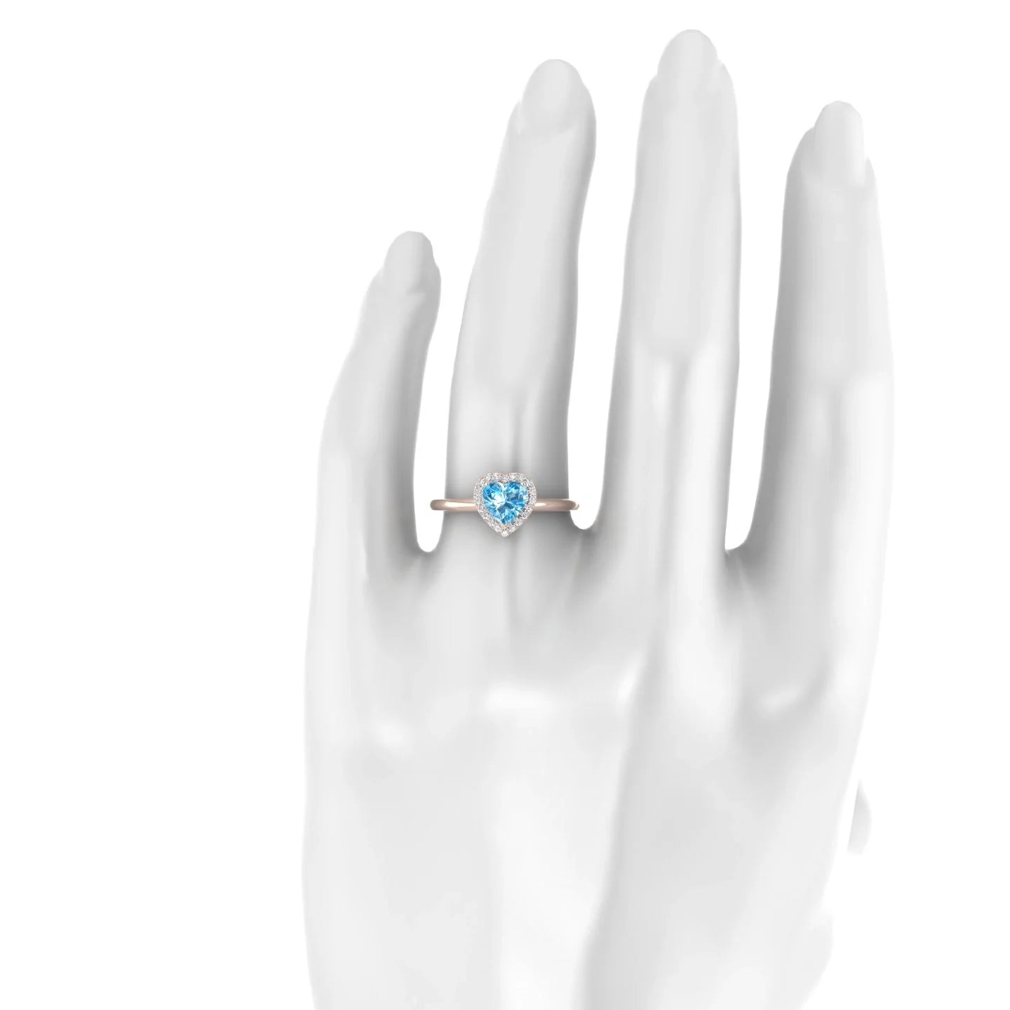 Solar | 18k Rose Gold 6 mm Heart Topaz Ring
