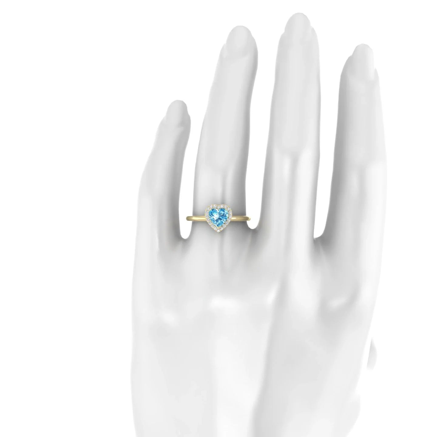 Solar | 18k Yellow Gold 6 mm Heart Topaz Ring