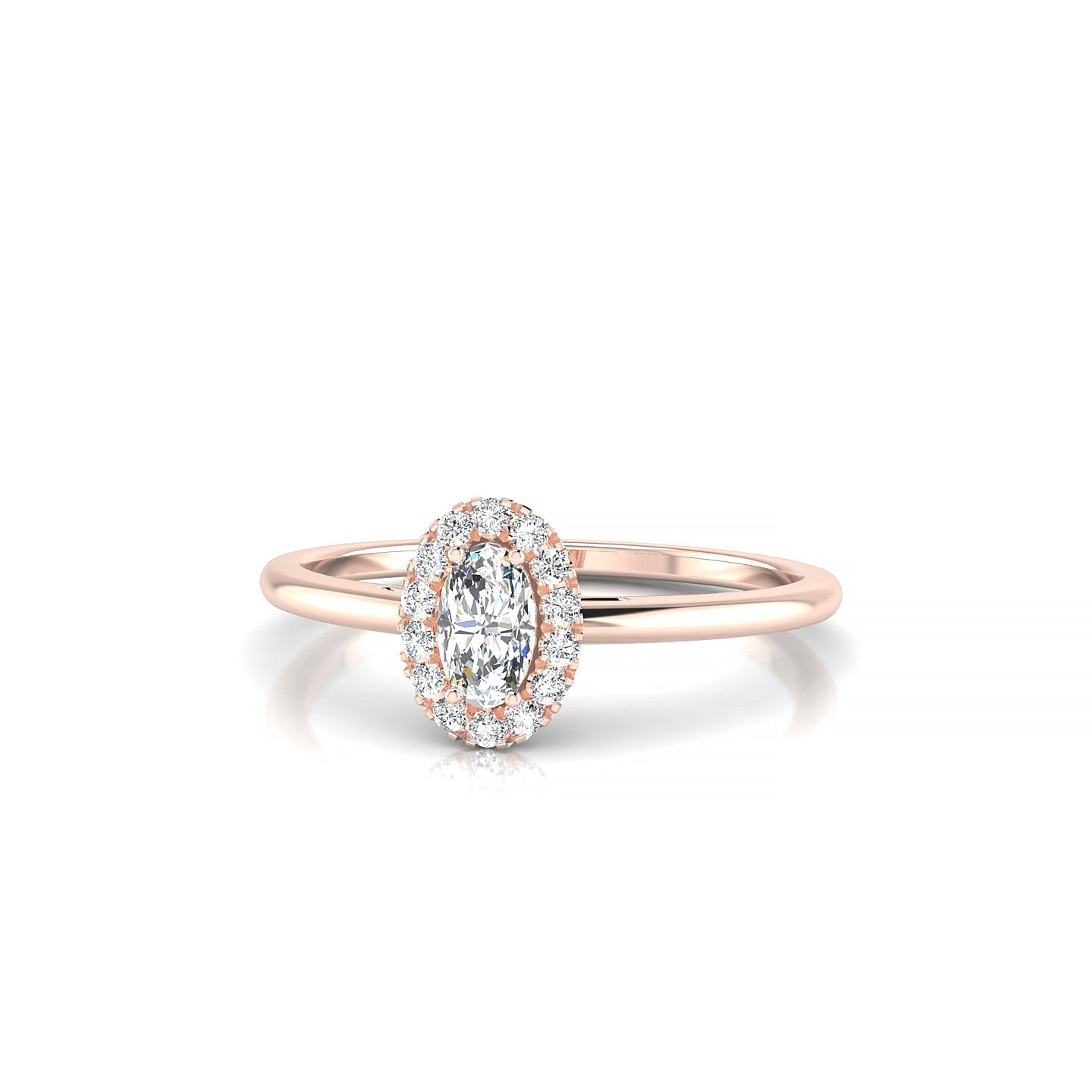 Solar | 18k Rose Gold 5 x 3 mm Oval Diamond Ring