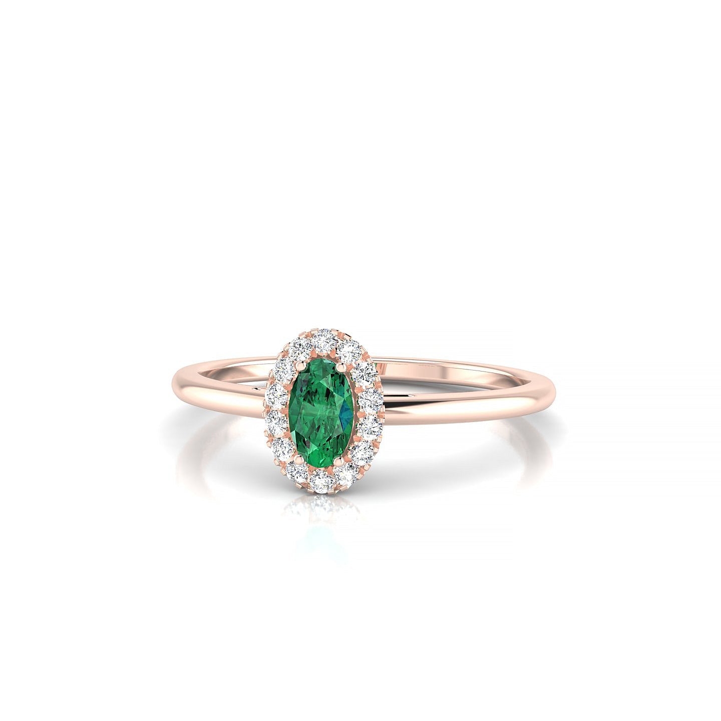 Solar | 18k Rose Gold 5 x 3 mm Oval Emerald Ring