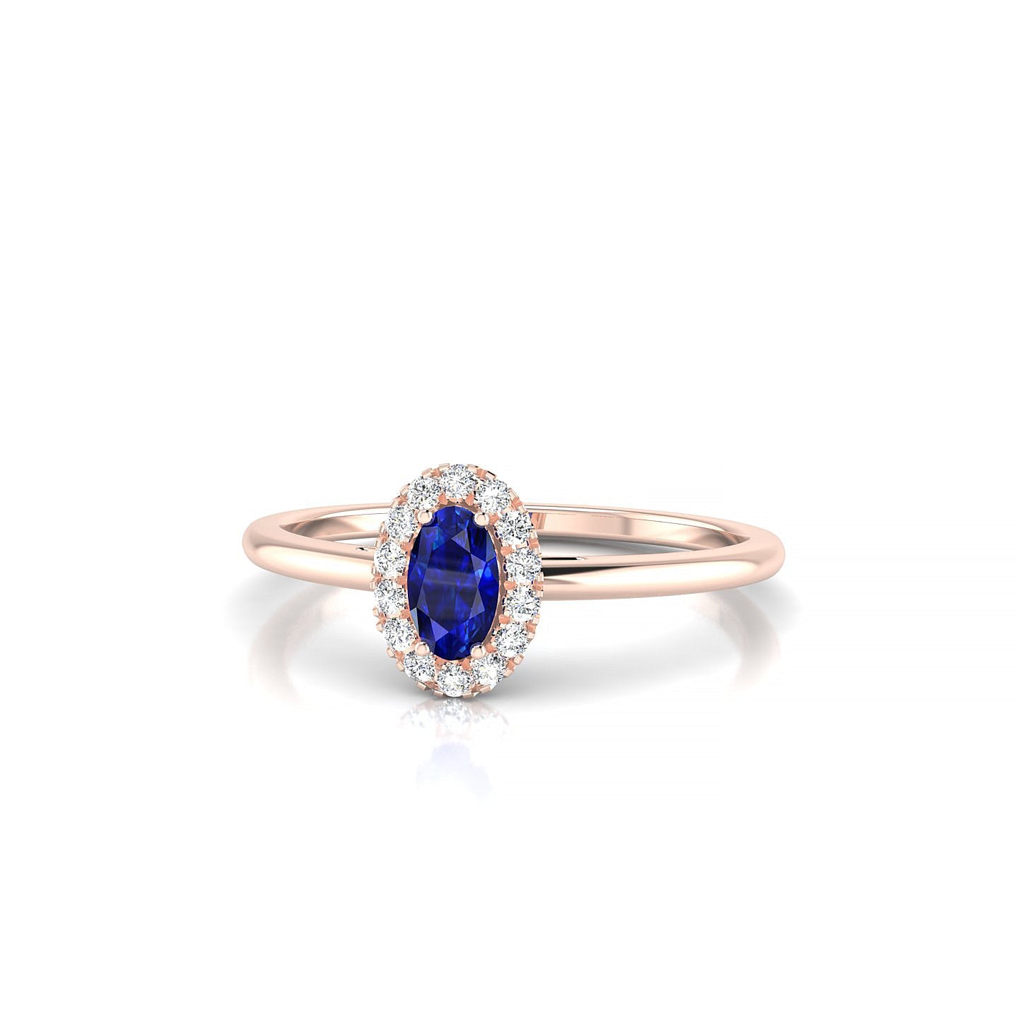 Solar | 18k Rose Gold 5 x 3 mm Oval Sapphire Ring