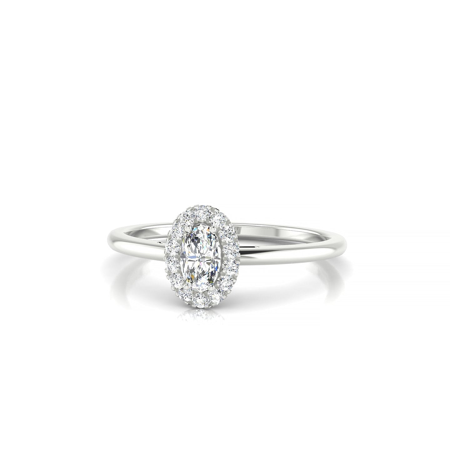 Solar | 18k White Gold 5 x 3 mm Oval Diamond Ring