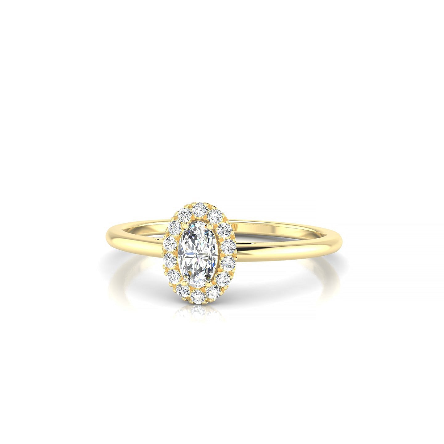 Solar | 18k Yellow Gold 5 x 3 mm Oval Diamond Ring