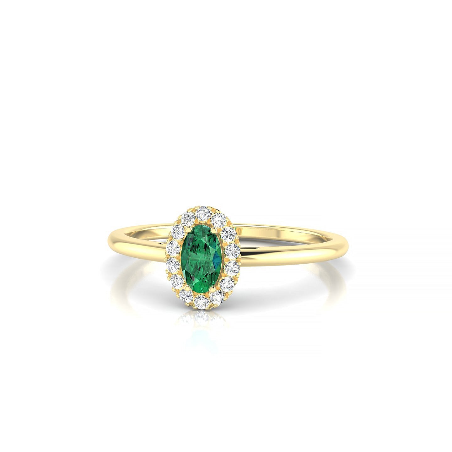 Solar | 18k Yellow Gold 5 x 3 mm Oval Emerald Ring