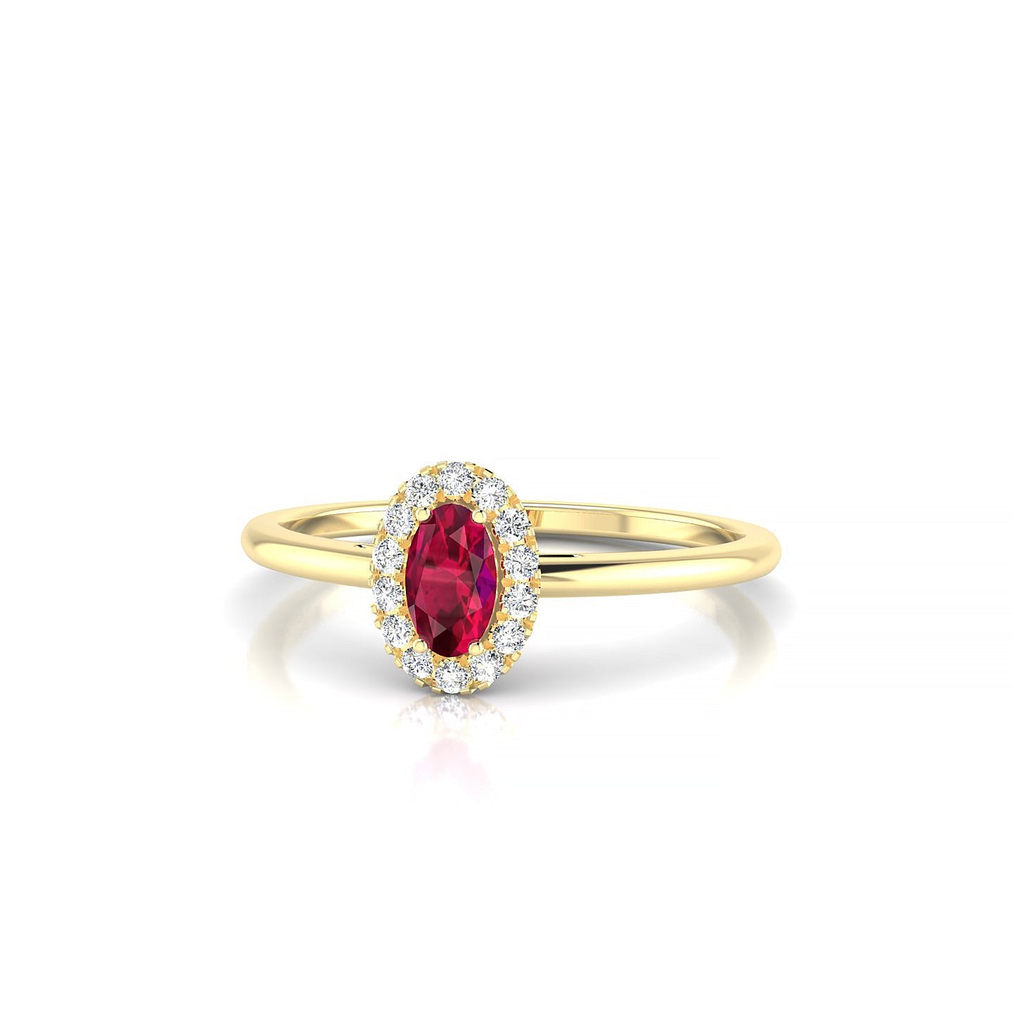 Solar | 18k Yellow Gold 5 x 3 mm Oval Ruby Ring