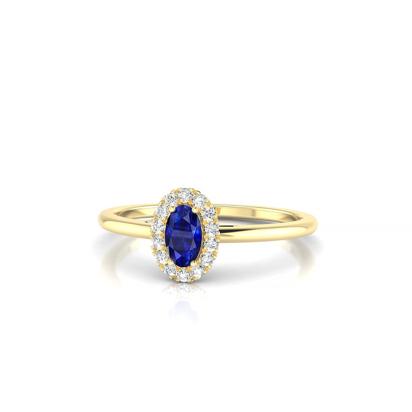 Solar | 18k Yellow Gold 5 x 3 mm Oval Sapphire Ring