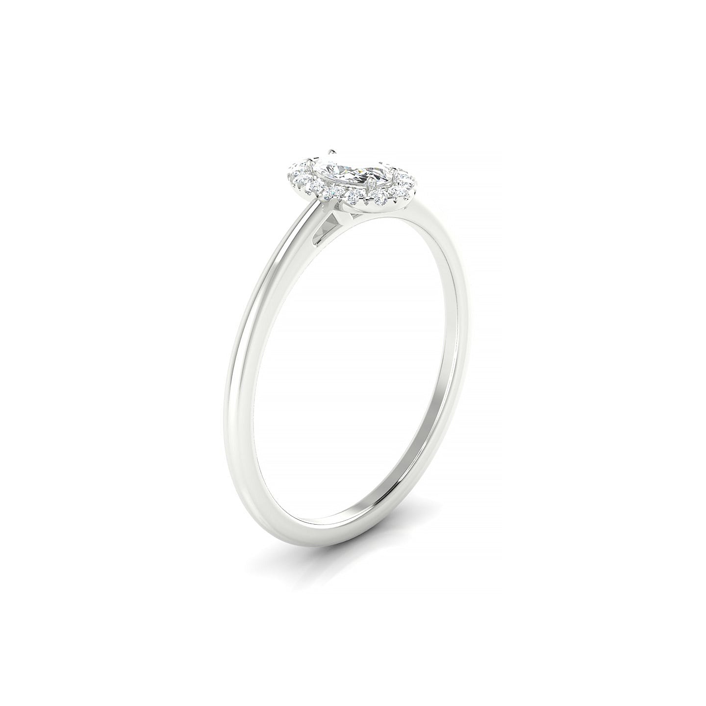 Solar | 18k White Gold 5 x 3 mm Oval Diamond Ring